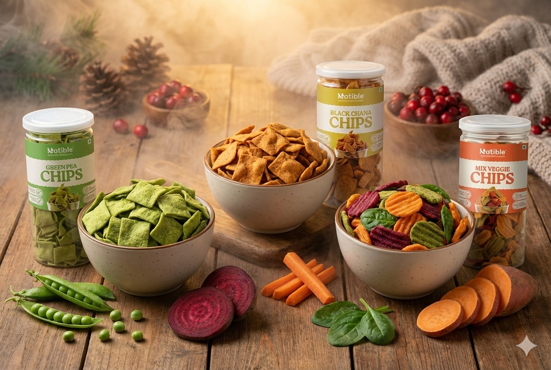 The Immunity Crunch: Natible’s Newly Launched Green Peas, Black Chana & Veggie Chips | Your Go-To Healthy Chips for Winter