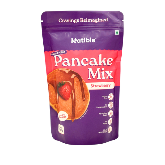 Natible Instant Millet Pancake Mix - Strawberry Flavour (200 gms)