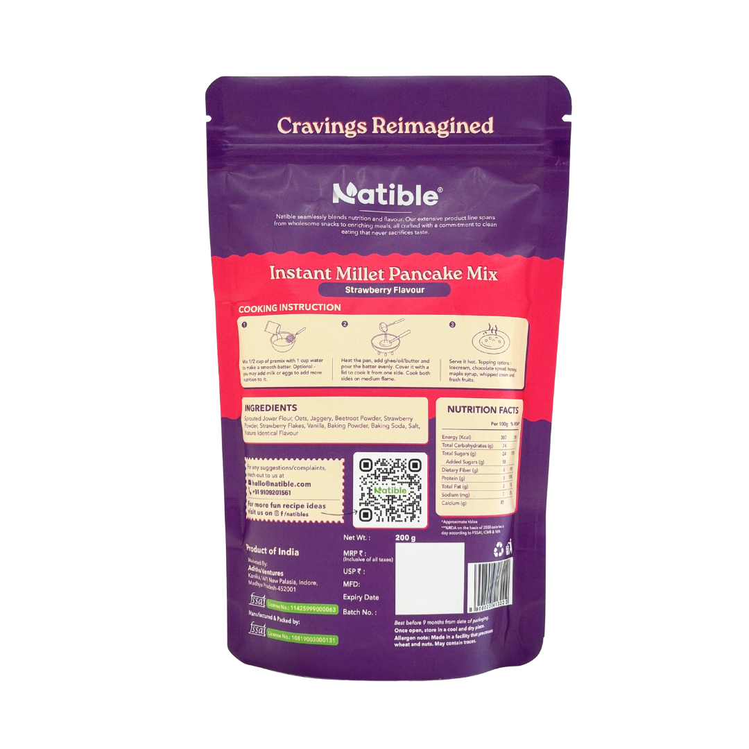 Instant Millet Pancake Mix-Strawberry