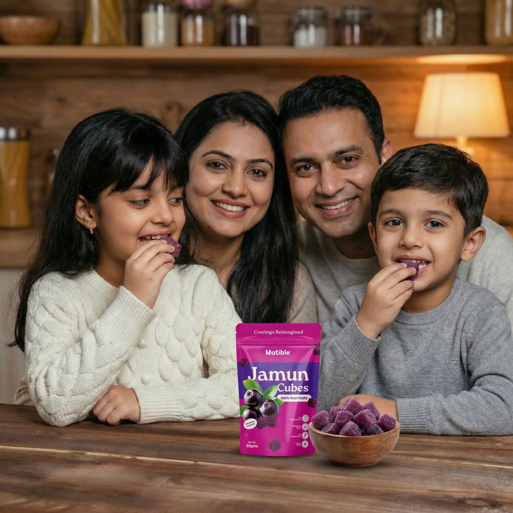 Natible Jamun Freeze Dried Cubes (Pack of 1, 20 gms)