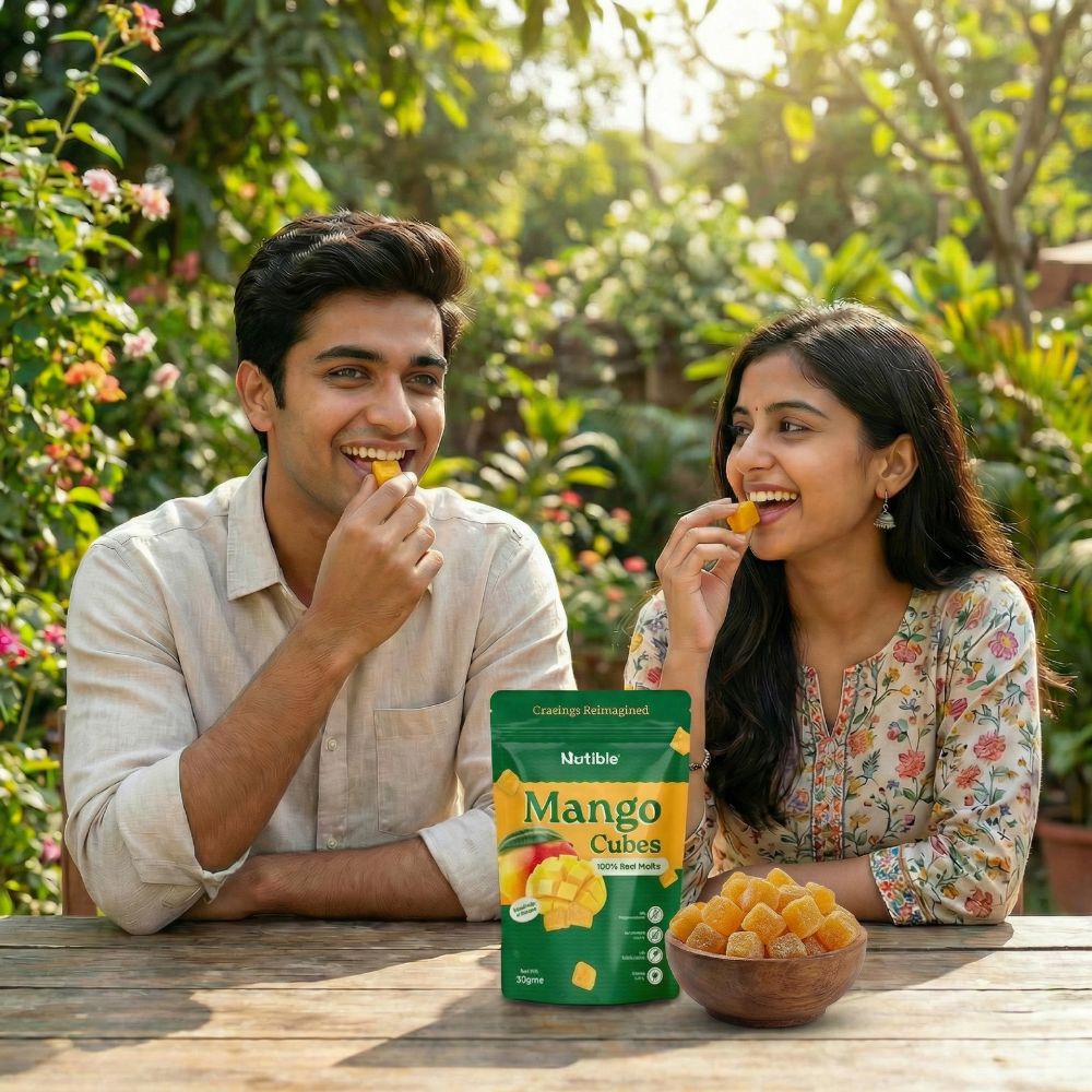 Natible Mango Freeze Dried Cubes (Pack of 1, 20 gms)