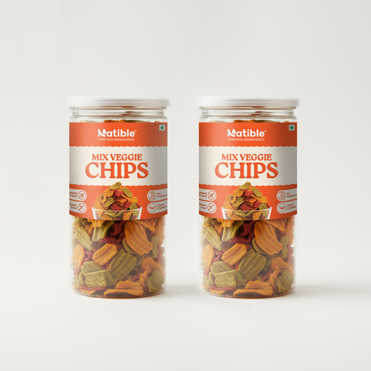 Natible Roasted Mix Veggie Chips (Pack of 2, 280 gms)