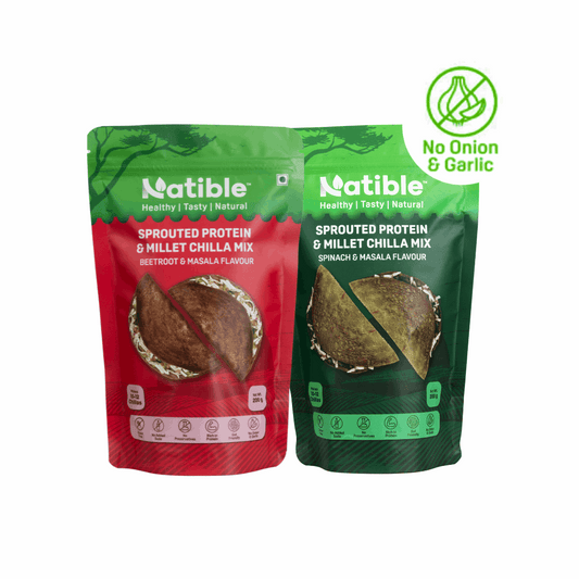 Combo Pack of 2 - Sprouted Protein and Sprouted Millet Chilla Mix