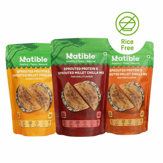 Combo Pack of 3 - Sprouted Protein and Sprouted Millet Chilla Mix