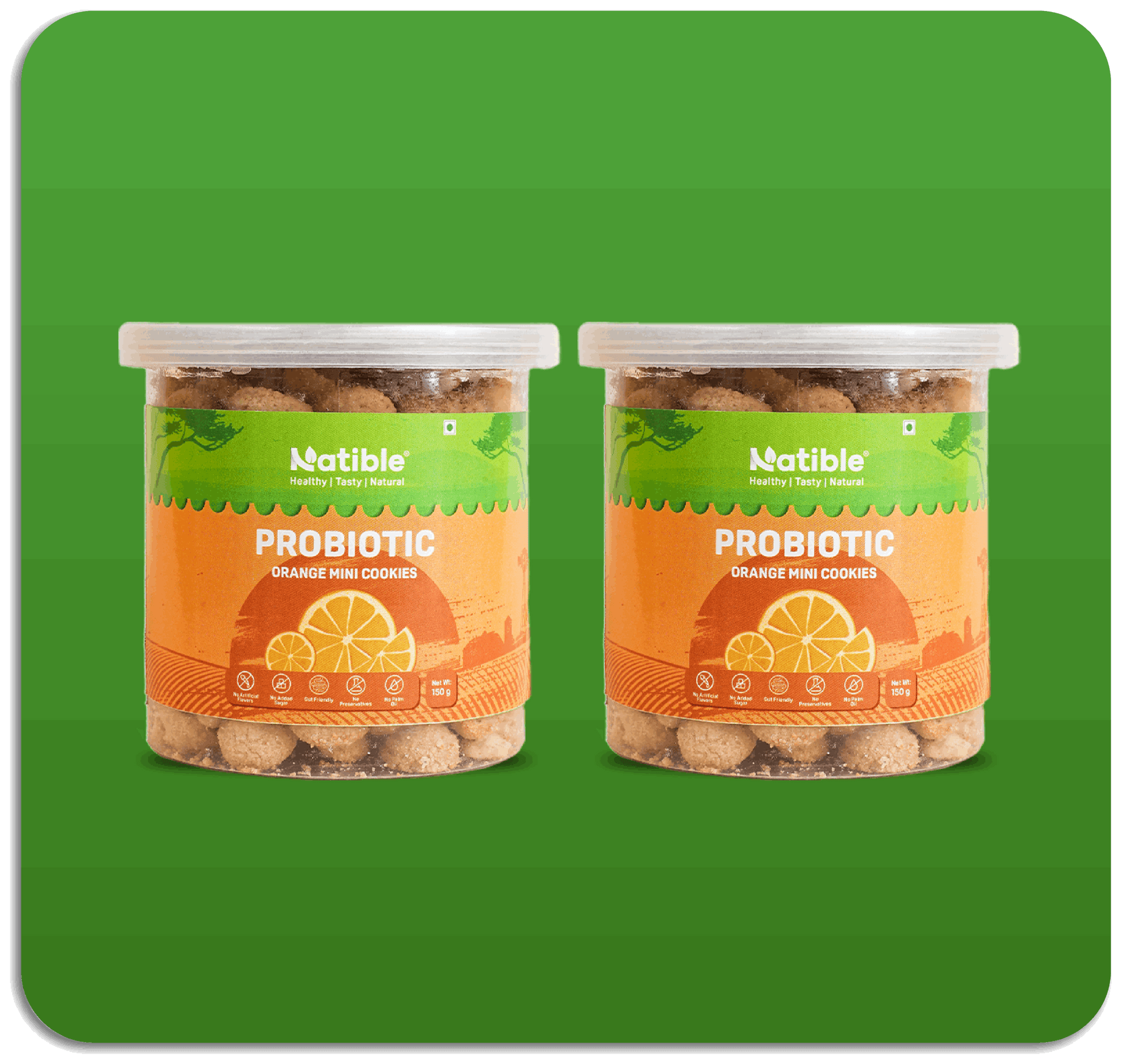 Natible Probiotic Orange Mini Cookies Combo