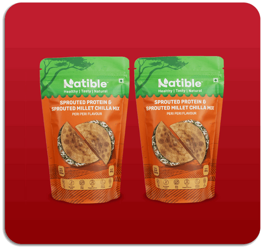 Sprouted Protein and Sprouted Millet Chilla Mix - Peri Peri Flavor