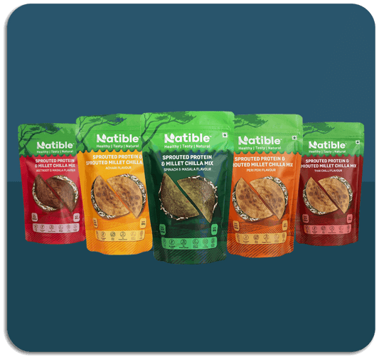 Combo Pack of 5 - Sprouted Protein and Sprouted Millet Chilla Mix