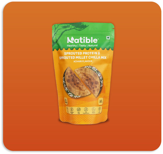 Sprouted Protein and Sprouted Millet Chilla Mix - Achari Flavor