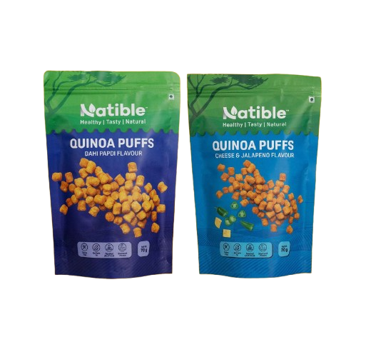 Roasted Quinoa Puffs Pack of 2 (Dahi Papdi + Cheese Jalapeno)