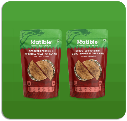 Sprouted Protein  and Sprouted Millet Chilla Mix Combo- Thai Chilli flavor
