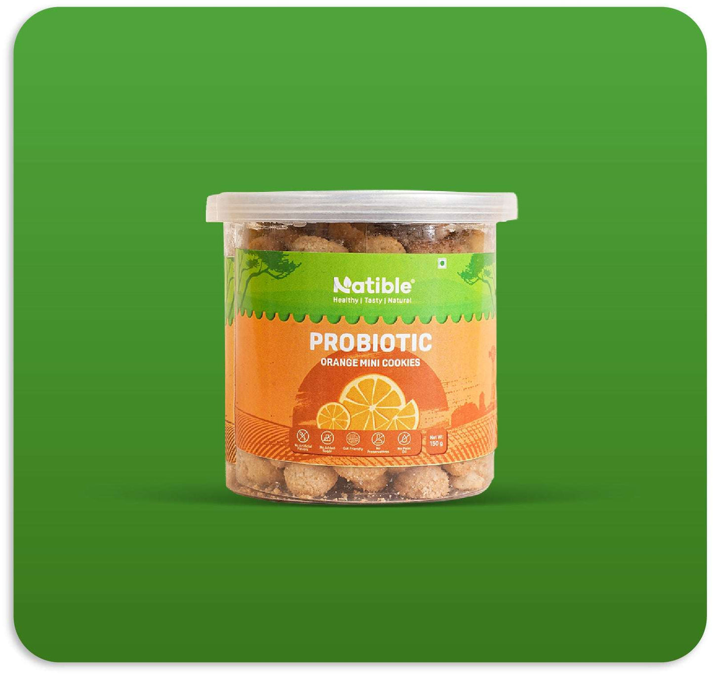 Natible Probiotic Orange Mini Cookies