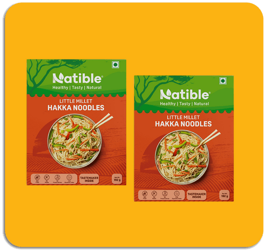 Natible Little Millet Hakka Noodles (Pack of 2, 384 gms)