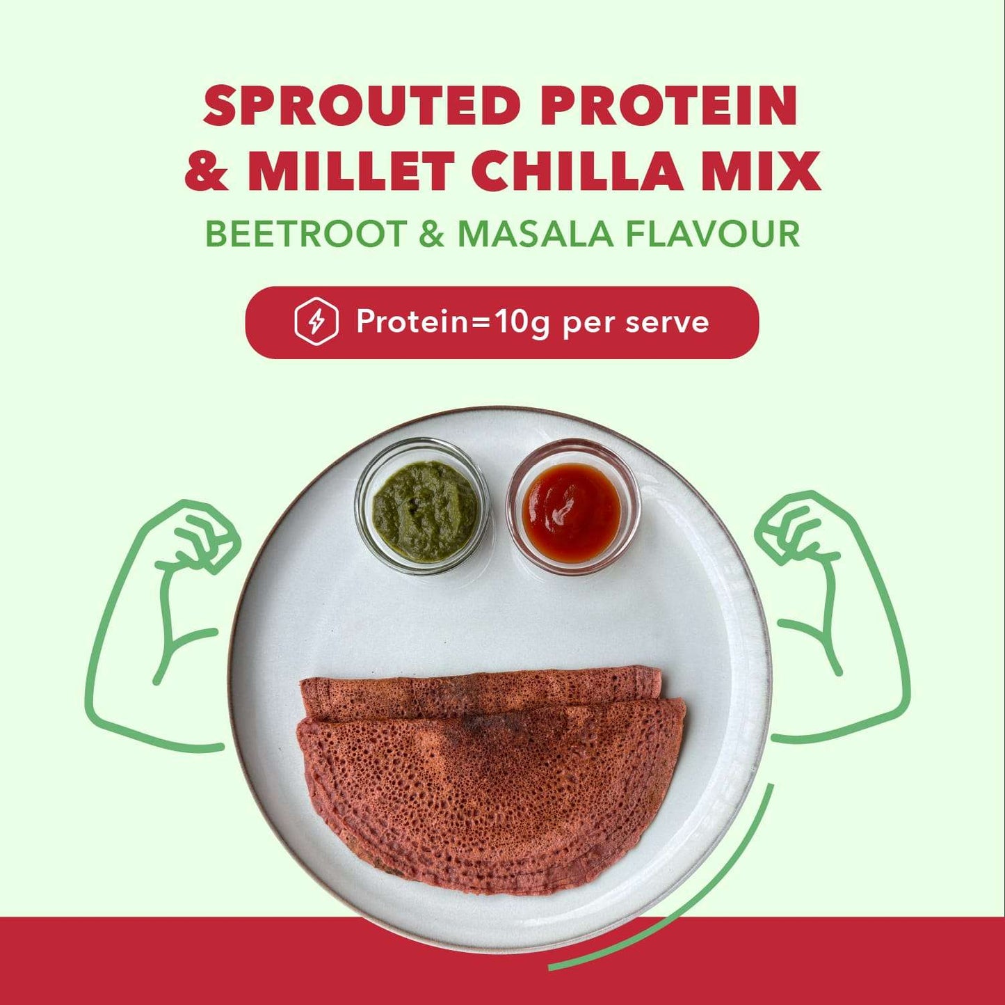 Combo Pack of 2 - Sprouted Protein and Sprouted Millet Chilla Mix