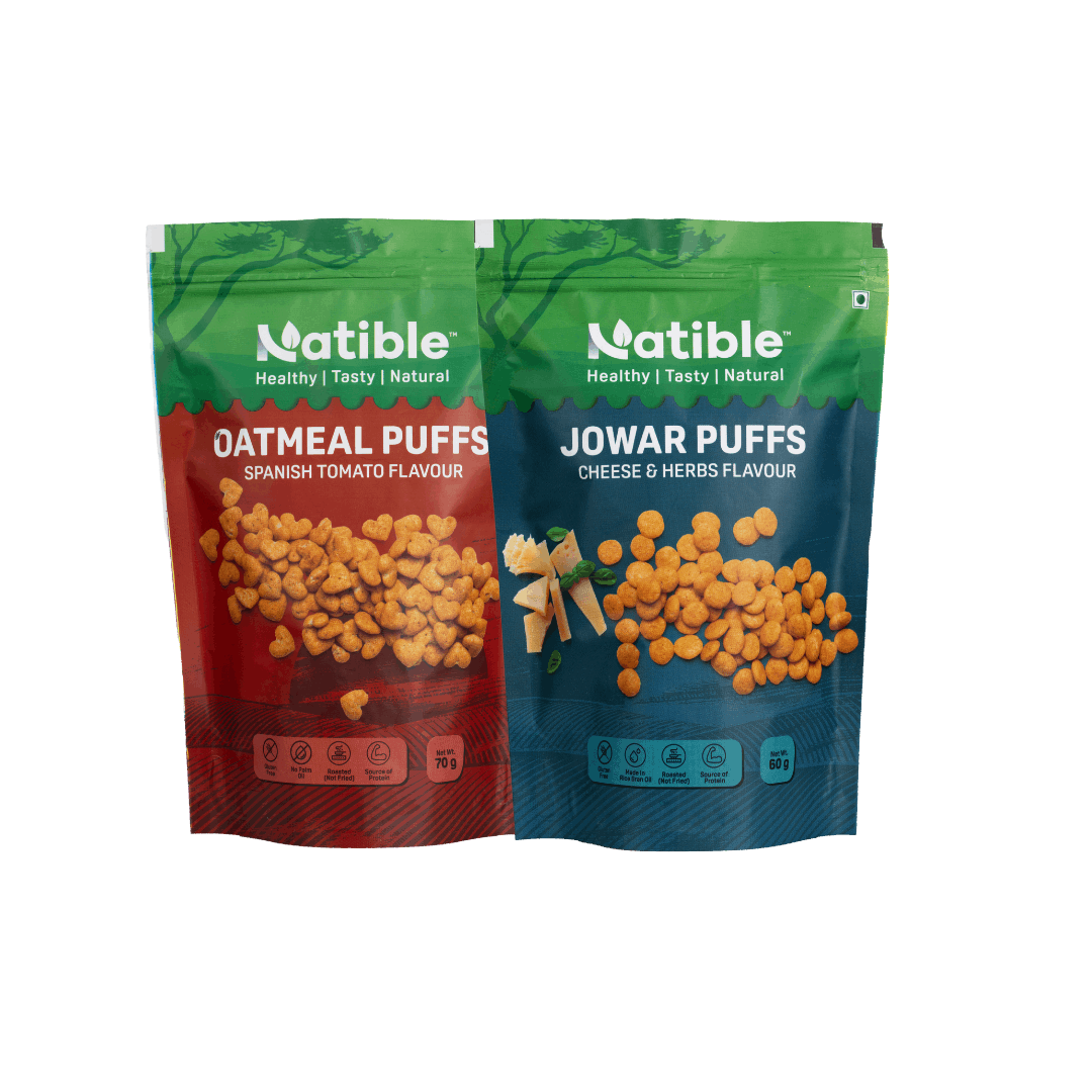Roasted Puffs Pack of 2 (Cheese & Herbs + Spanish Tomato)