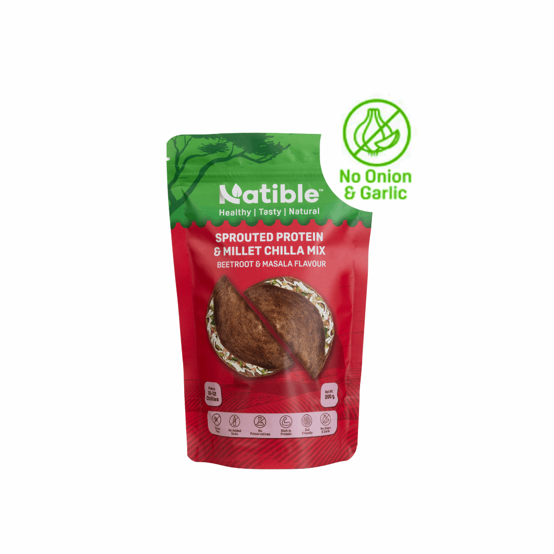 Sprouted Protein and Millet Chilla Mix - Beetroot & Masala Flavor
