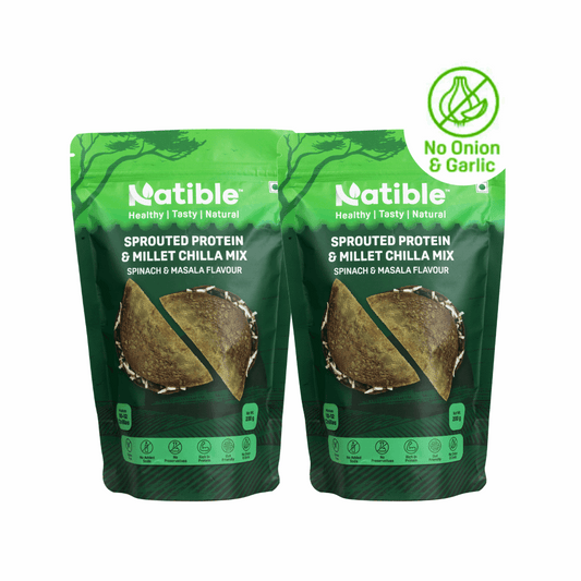 Sprouted Protein and Millet Chilla Mix Combo- Spinach & Masala Flavor