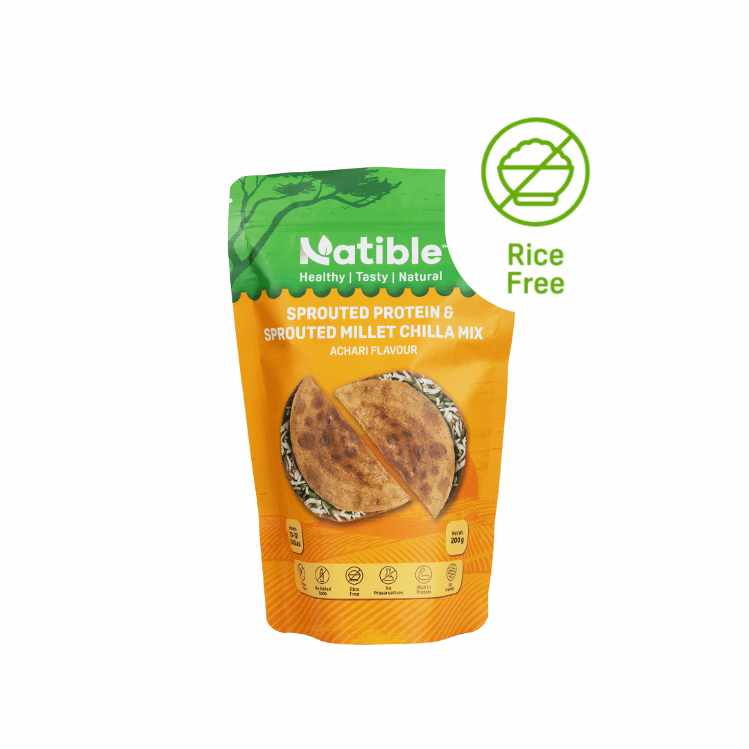 Sprouted Protein and Sprouted Millet Chilla Mix - Achari Flavor