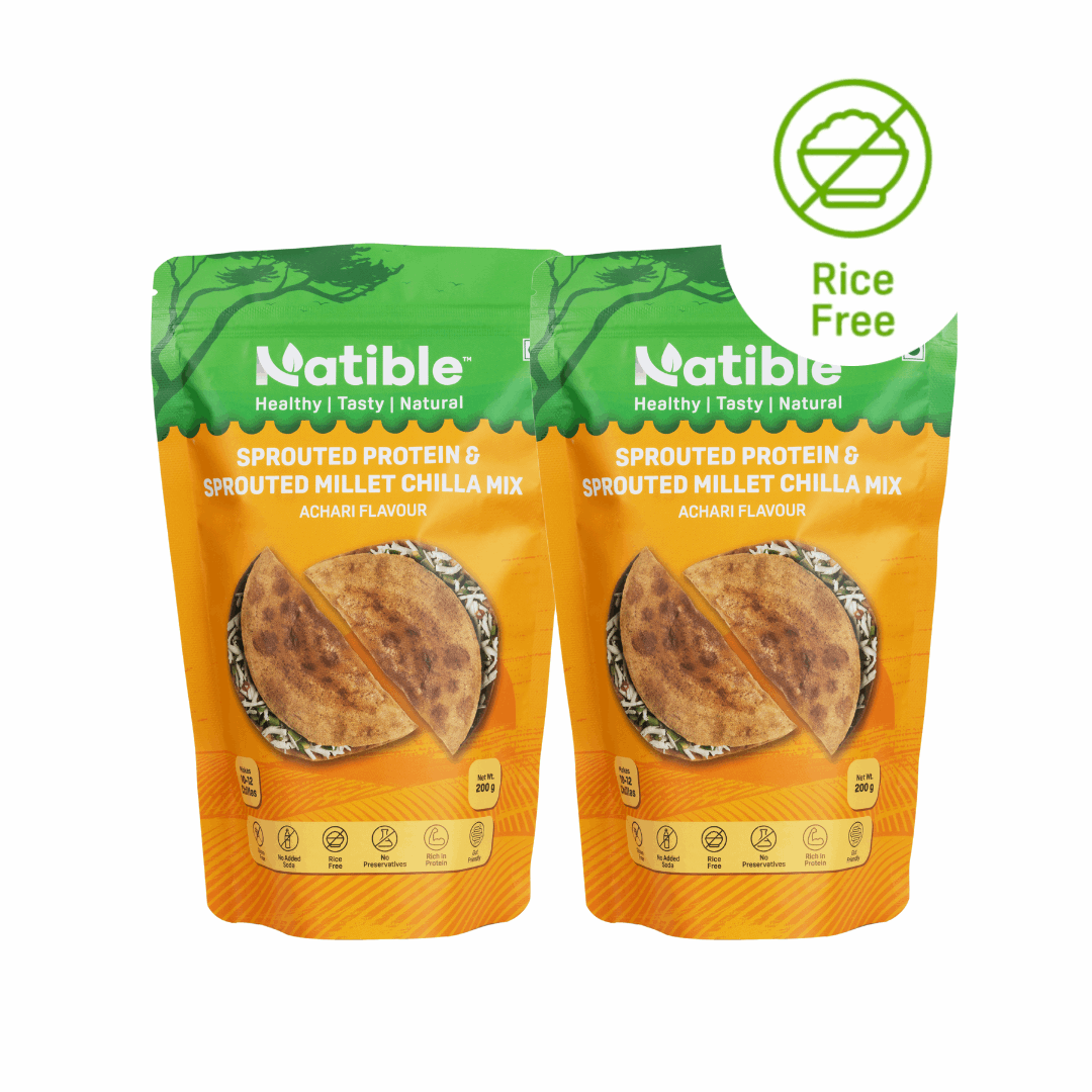 Sprouted Protein and Sprouted Millet Chilla Mix Combo- Achari Flavor