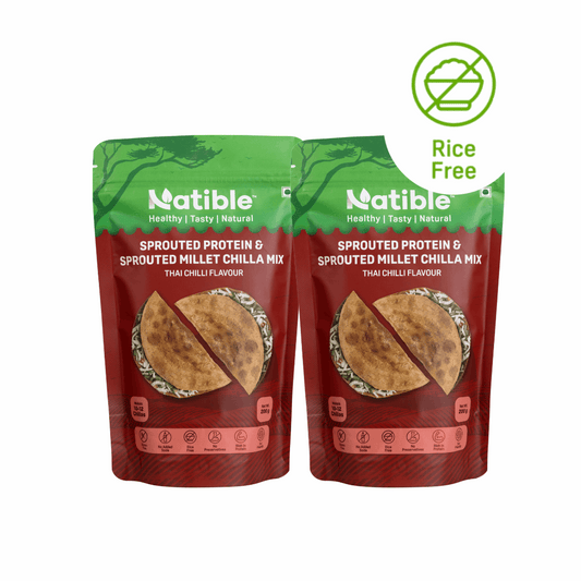 Sprouted Protein and Sprouted Millet Chilla Mix Combo- Thai Chilli flavor