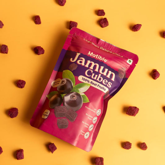 Natible Jamun Freeze Dried Cubes (Pack of 1, 20 gms)