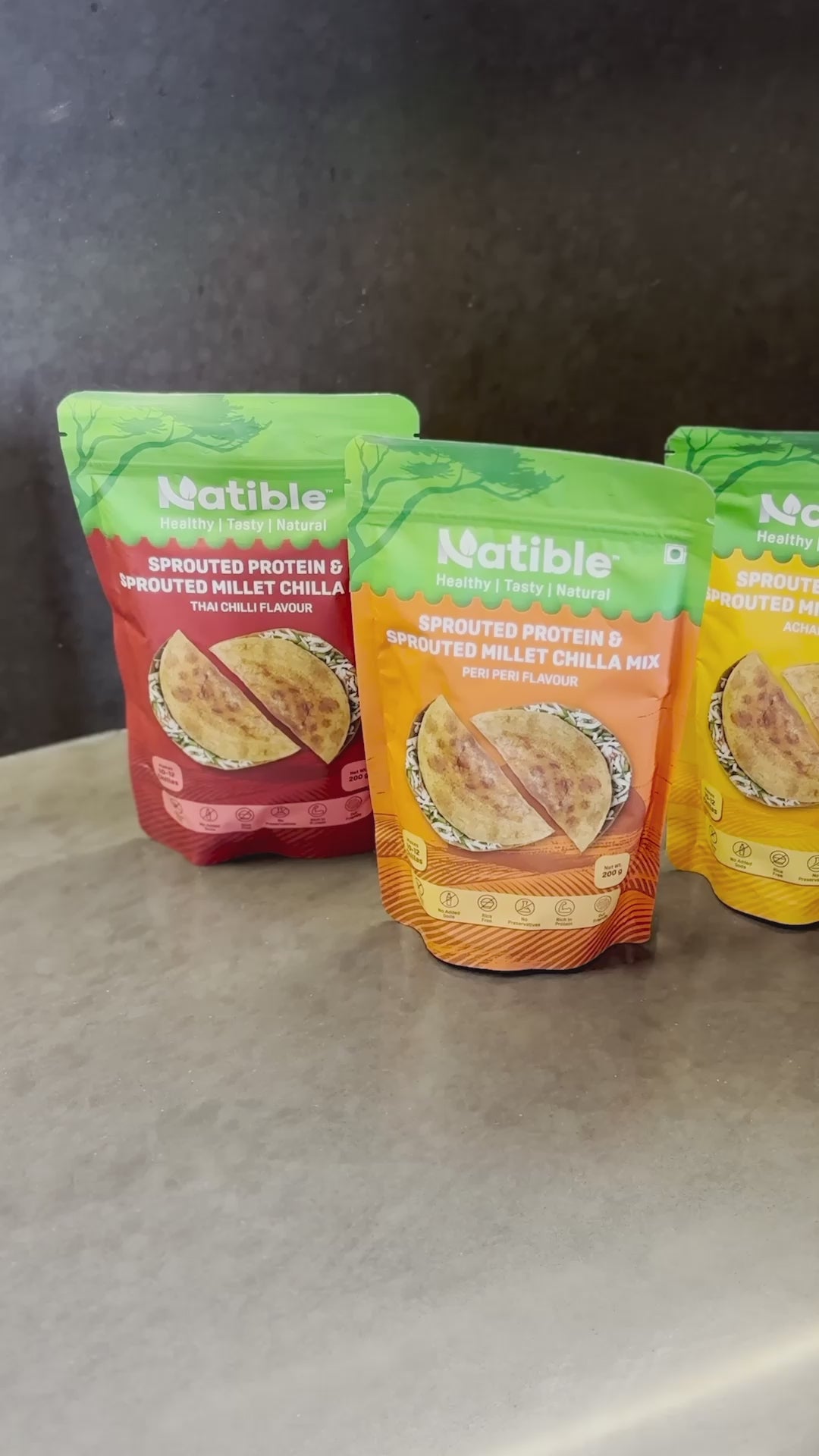 Combo Pack of 3 - Sprouted Protein and Sprouted Millet Chilla Mix