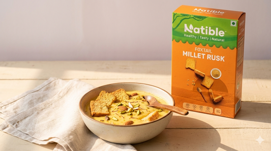 Rusk Custard Pudding Made with Natible Millet Rusks