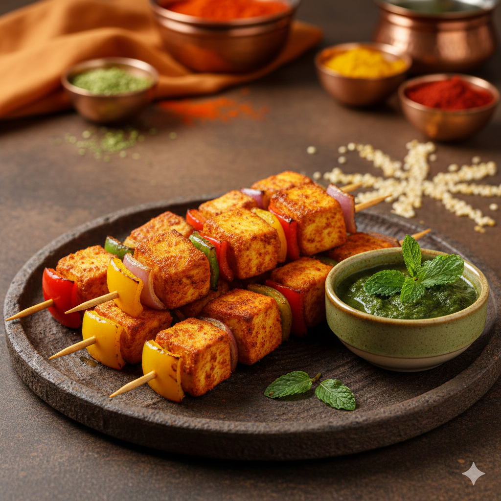Healthy Paneer Tikka Using  Sprouted Millet Chilla Mix (Peri Peri Flavour)