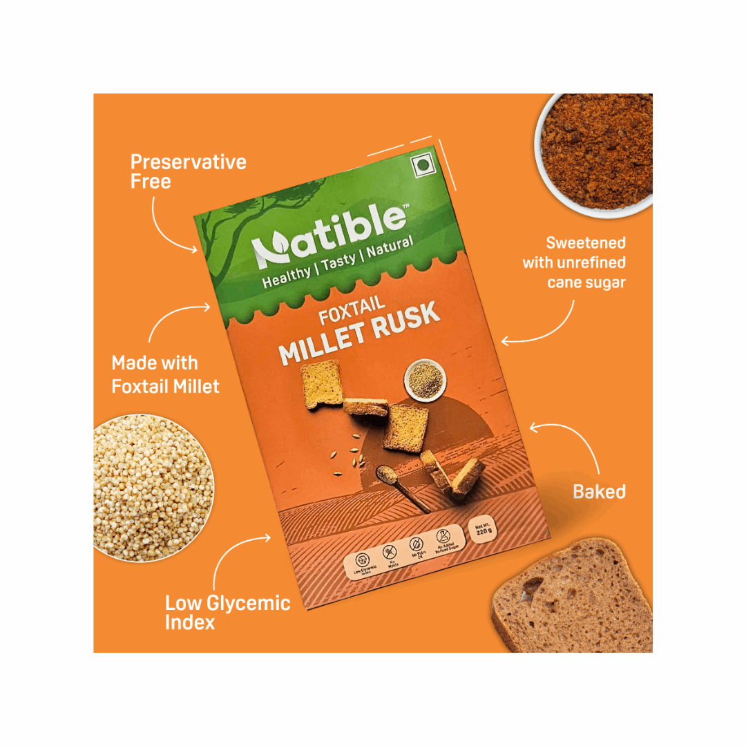 Millet Rusk Natible Foxtail Millet Rusk (220 gms)