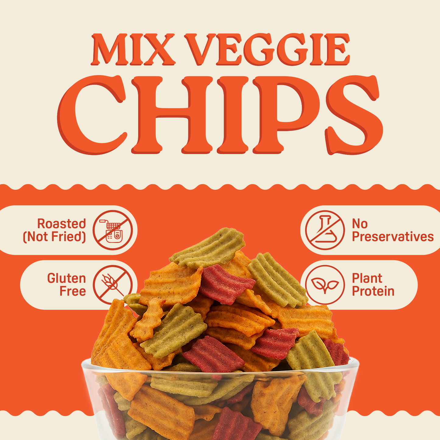 Natible Roasted Mix Veggie Chips (Pack of 2, 280 gms)