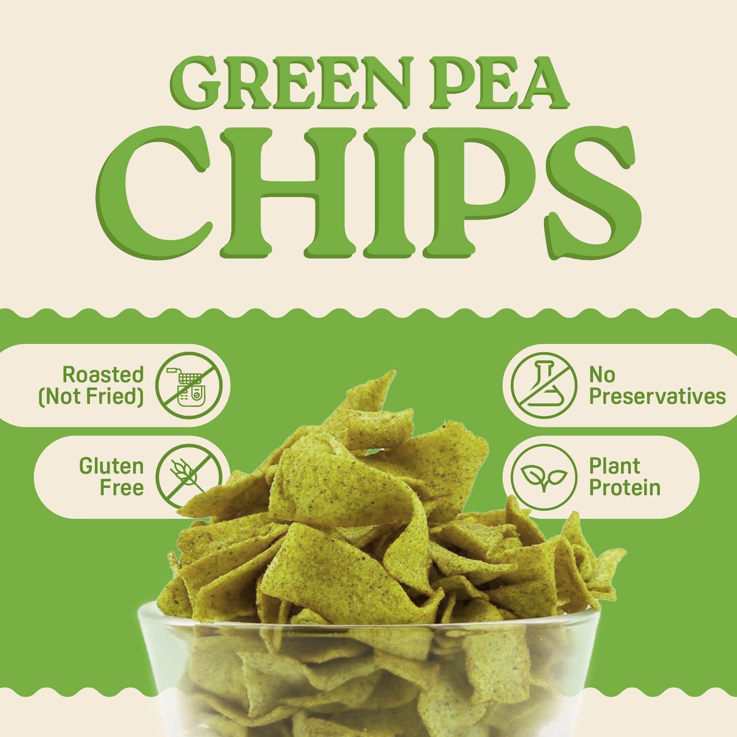 Natible Roasted Green Pea Chips (Pack of 2, 280 gms)