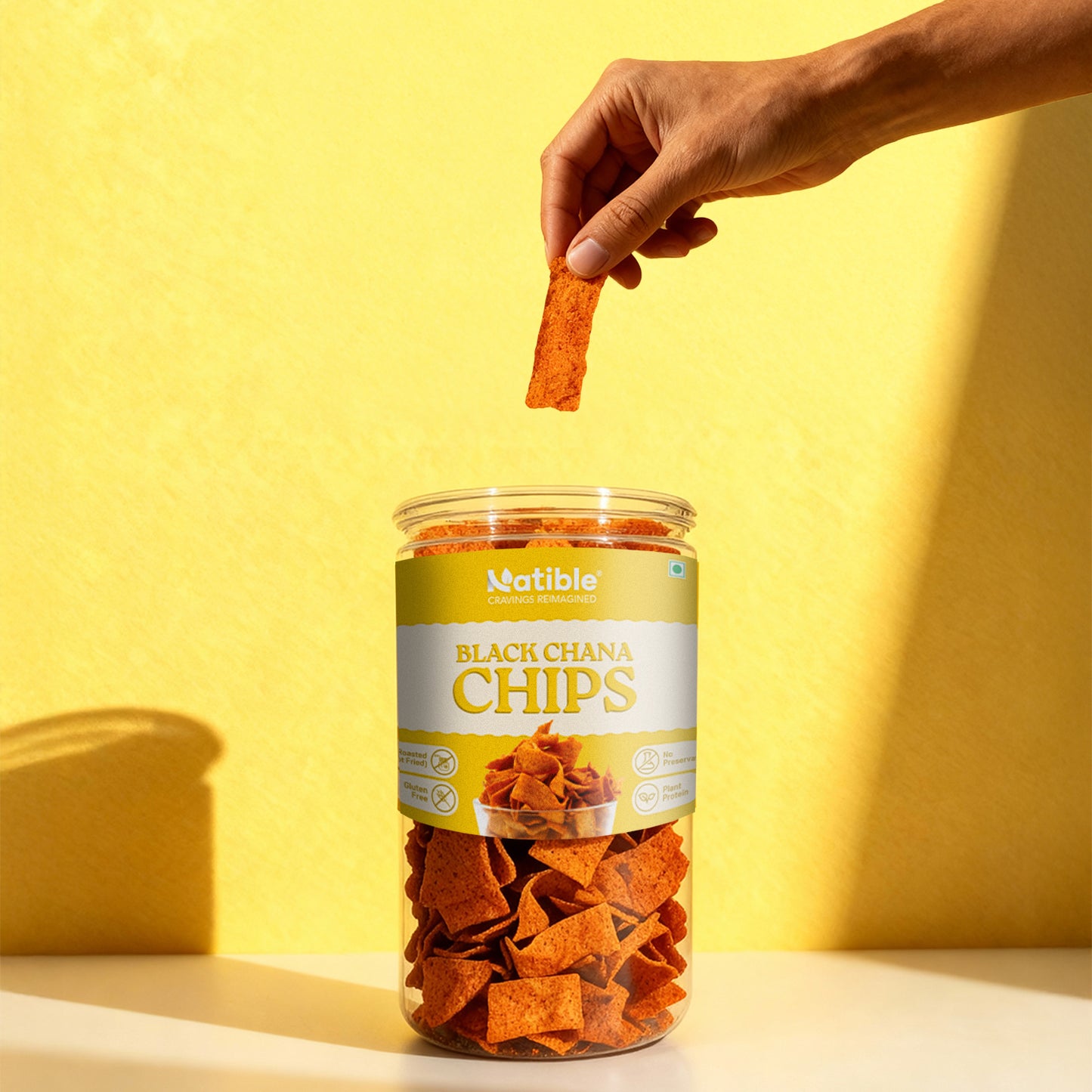 Natible Roasted Black Chana Chips (Pack of 2, 280 gms)