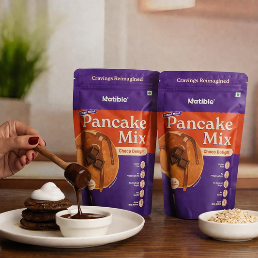 Natible Instant Millet Pancake Mix - Choco Delight (Pack of 2, 400 gms)