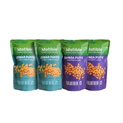 Combo Pack of 4 - Small Pack of Jowar and Dahi Papdi Puff