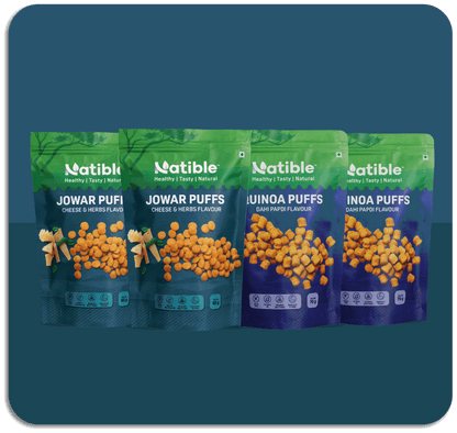 Combo Pack of 4 - Small Pack of Jowar and Dahi Papdi Puff