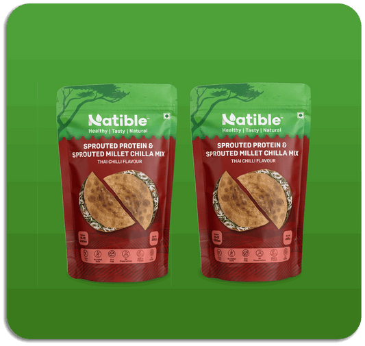 Sprouted Protein and Sprouted Millet Chilla Mix Combo- Thai Chilli flavor - 200 per gms packet