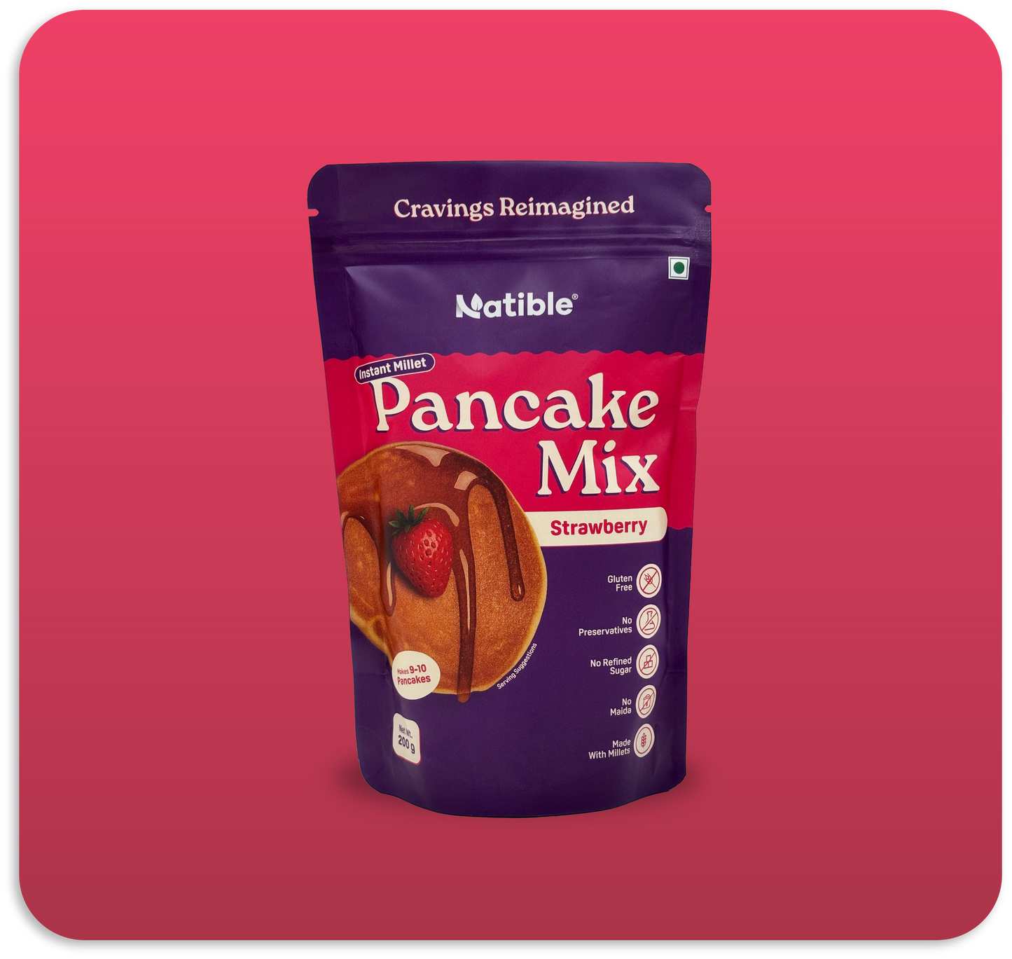 Instant Millet Pancake Mix-Strawberry