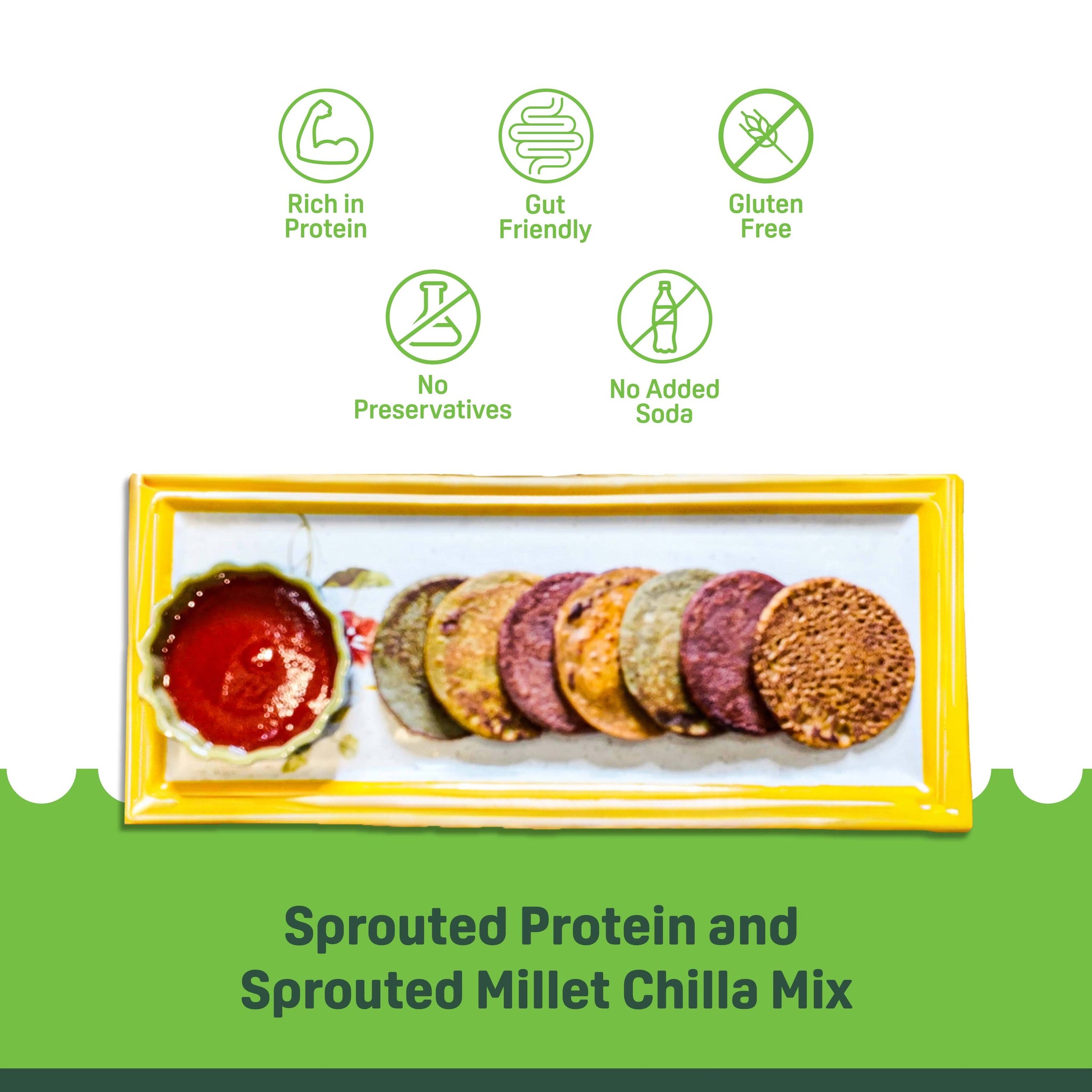 Combo Pack of 3 - Sprouted Protein and Sprouted Millet Chilla Mix