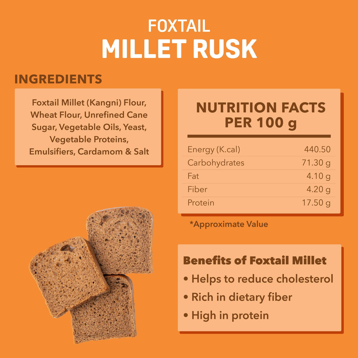 Millet Rusk Natible Foxtail Millet Rusk (220 gms)
