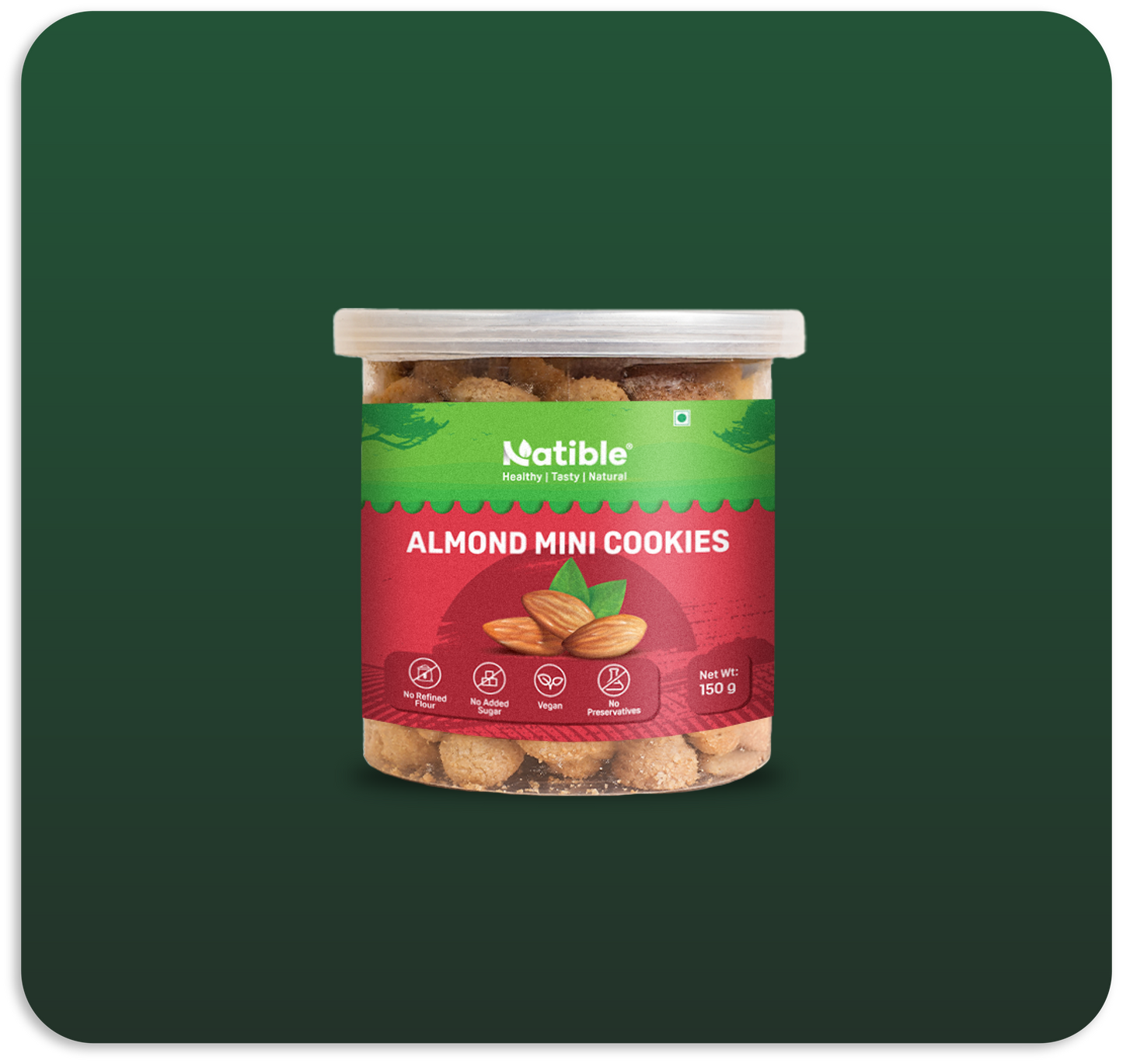 Natible Almond Mini Cookies - 165 gms