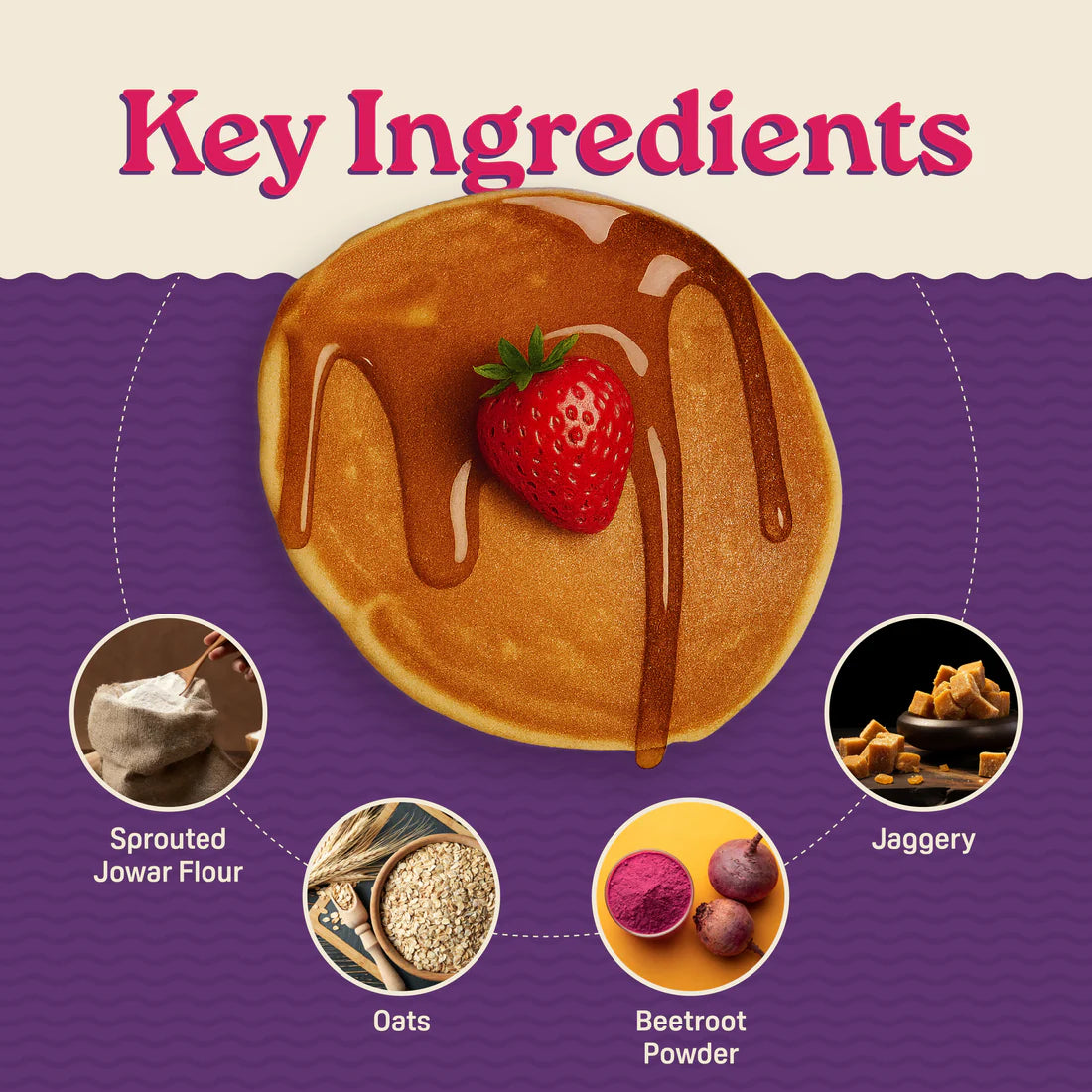 Natible Instant Millet Pancake Mix - Strawberry Flavour (Pack of 2, 400 gms)